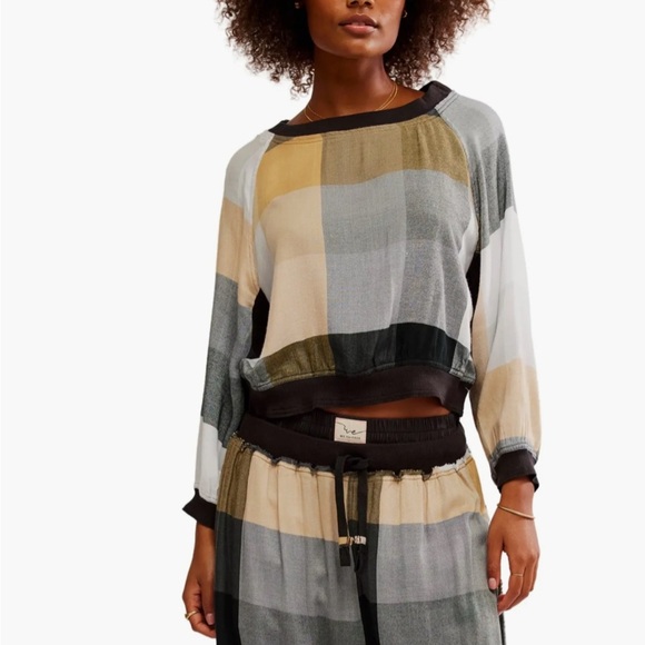Free People Tops - NWT Free People Intimately Sugar Cookie Flannel Sweatshirt, Women’s Size Large